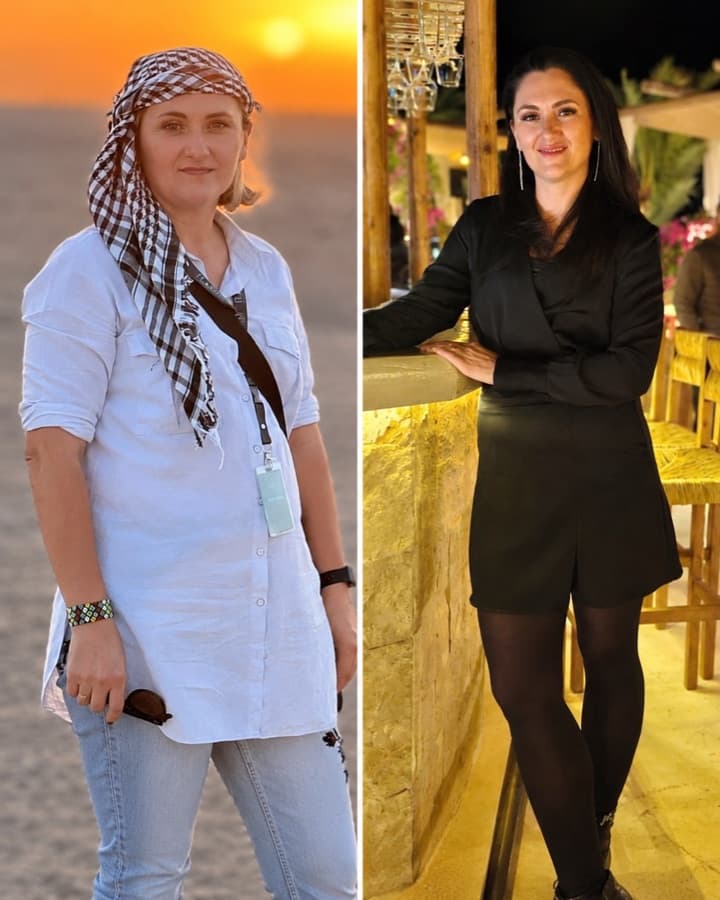 Anca before and after losing 19 kg