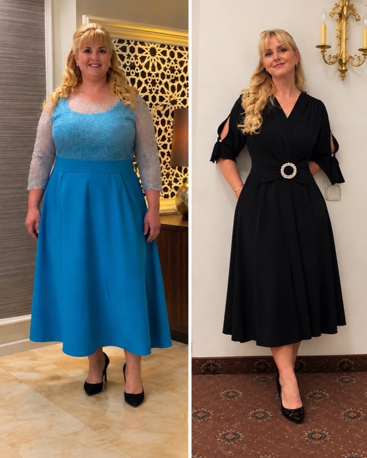 Dana before and after losing 19.5 kg