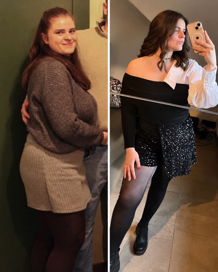 Client before and after losing 11.4 kg
